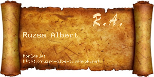 Ruzsa Albert névjegykártya