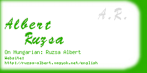 albert ruzsa business card
